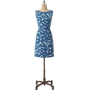 💠Anthropologie Tabitha Watercolor Gems Sheath Dress- Sleeveless, V-Back, Size 0